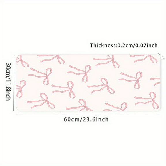 Pink Bow Large Gaming Mouse Pad - Non-Slip, Aesthetic Desk Mat For Women & Girls - Perfect Birthday Gift