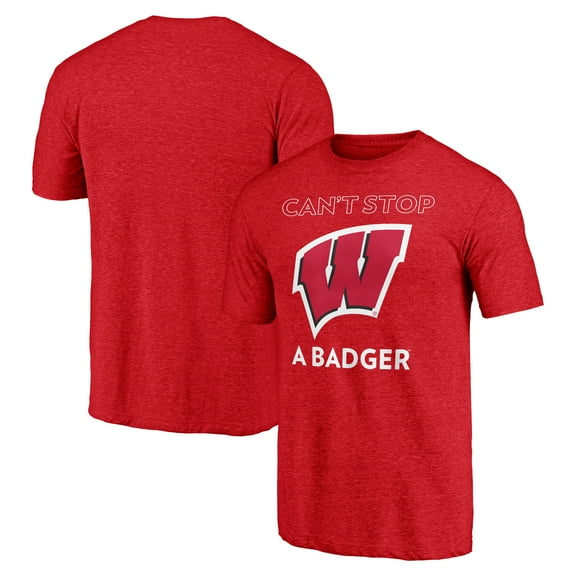 Men's Red Wisconsin Badgers Can't Stop Tri-Blend T-Shirt
