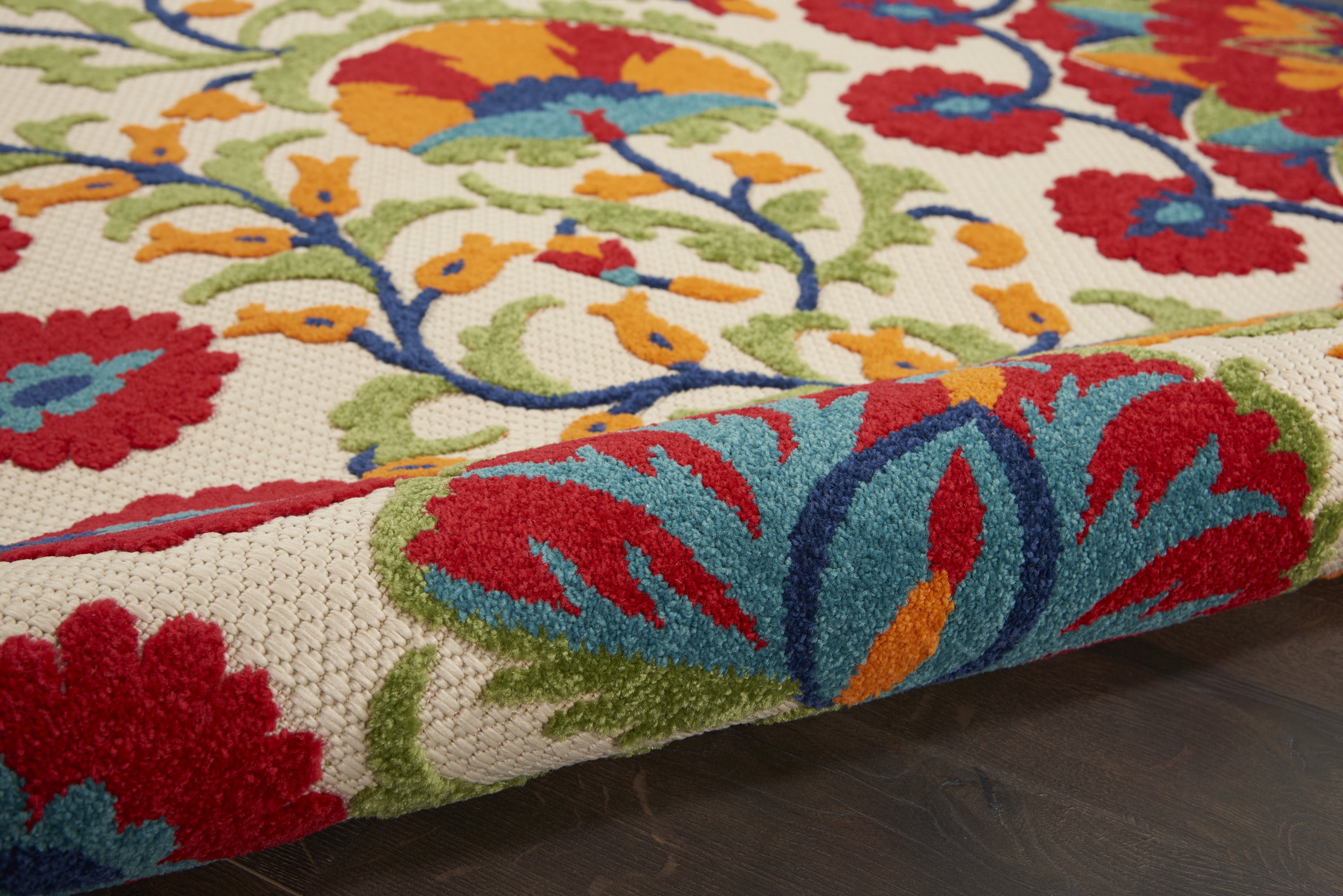 Nourison Aloha Indoor/Outdoor Red/Multi 7'10" x 10'6" Area Rug, (8x11)