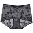 thumbnail image 3 of Bragas de encaje Mujeres Sexy Calzoncillos sin costuras huecos Cintura media Levantamiento de cadera Ropa interior transpirable, Negro, L Eigraketly AP001201-10B, 3 of 7
