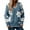 144#Blue, variant on Women's Floral Pattern Scallop Trim Sweater, V Neck Sexy Drop Shoulder Knit Pullover Sweaters Loose Daisy Sweater Gray XL