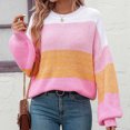 thumbnail image 5 of Lilgiuy Cozy Sweaters for Women Fashion Casual Color Long Sleeve Round-Neck Pullover Sweater for Beach Hawaiian, 5 of 5
