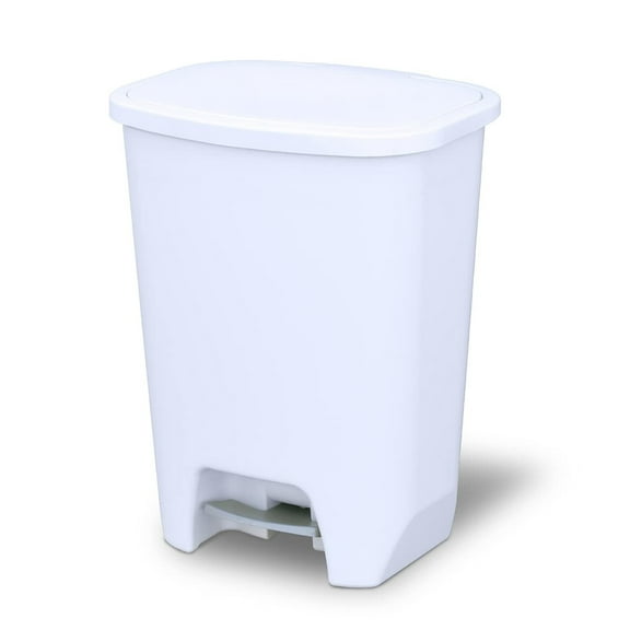 Open Box Glad Kitchen Trash Can with Lid, Foot Pedal and Garbage Bag Rings