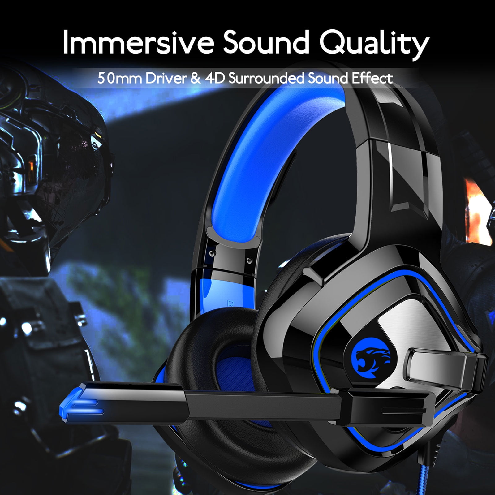 LED / Galopar gaming headset gamer headset with microphone Basse Stereo audio 