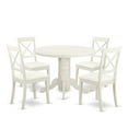 thumbnail image 2 of East West Furniture Shelton 5-piece Dining Set with Leather Seat in Linen White, 2 of 6
