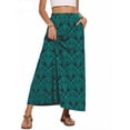 thumbnail image 3 of Fantaslook Long Skirts for women Boho Casual Maxi Skirt Trendy Elastic Waist Flowy Skirts with Pockets, 3 of 8