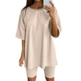 thumbnail image 1 of Ketyyh-chn99 Sweatsuit Set for Women Ladies Shorts Tracksuit Outfits Jogging Workout Short Set Summer Gym Suits Sweatsuit Khaki,XL, 1 of 5