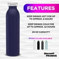 thumbnail image 2 of Posh Stainless Steel Water Bottles 20 oz. Set of 6, Bulk Pack - Double Wall, Perfect for Coffee, Soda, Other Hot & Cold Beverages - Navy Blue, 2 of 5
