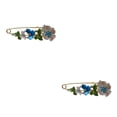 thumbnail image 1 of Qarigey Broche de flor de cristal, broche de pecho elegante y para fiesta, joyería de moda, regalo personalizado, accesorios para disfraces, Azul 2Conjunto, 1 of 6