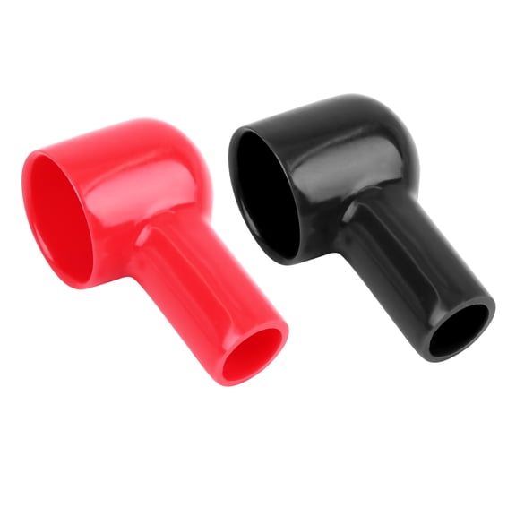 2pcs 57mm Long Black Red Soft Battery Terminal Cover Insulation Sleeve Boot Protector