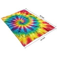 thumbnail image 4 of Rainbow Tie Dye Spiral Pattern Blanket,Comfortable Soft Flannel Throw Blanket,All Season,Warm Lightweight Blankets for Sofa Bed Couch Living Room Chair,40"x50", 4 of 4