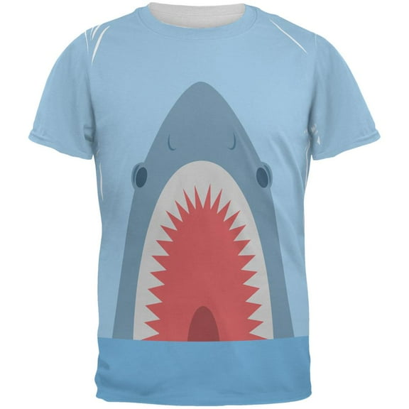 Cute Fun Shark Attack All Over Mens T Shirt Multi MD