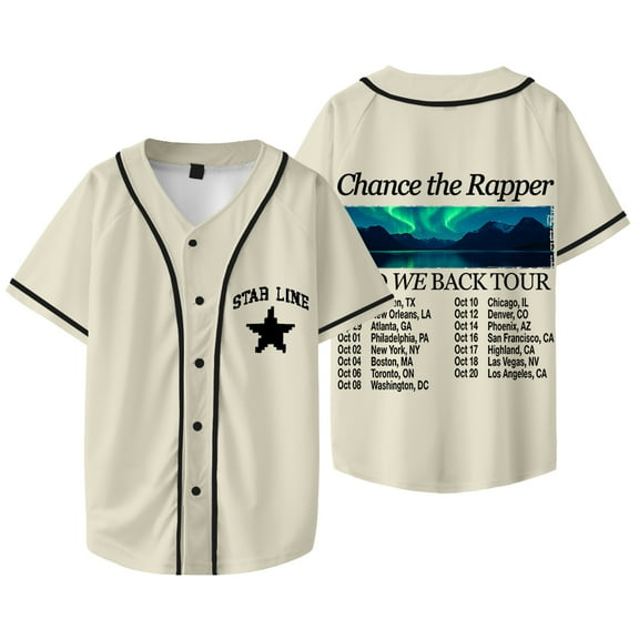 Chance The Rapper And We Back Tour Baseball Jacket Tee Women Men V-neck Short Sleeve T-shirts