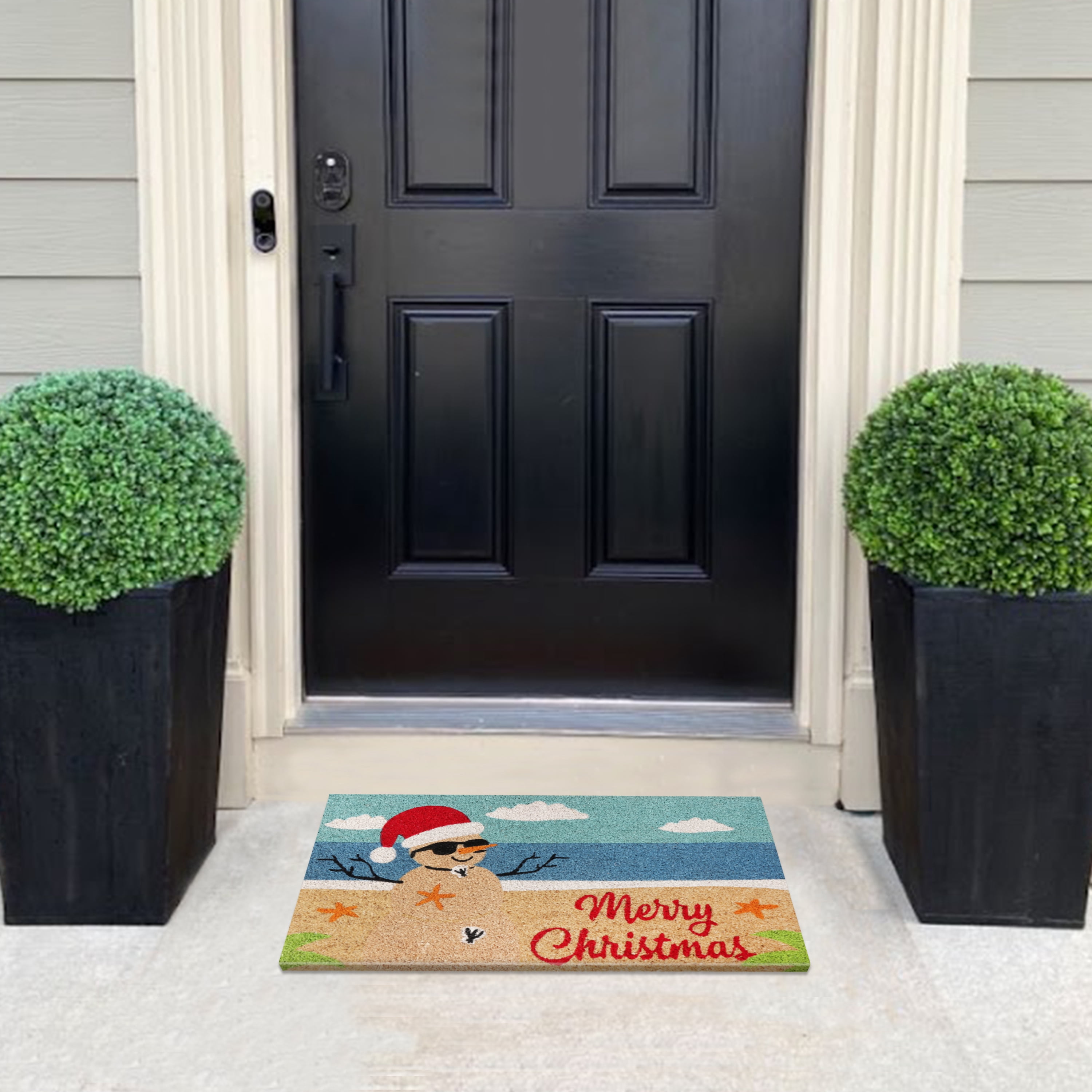 A1HC Natural Coco Coir Door Mat with Heavy Duty Non-Slip PVC Backing - 18" x 30" - Easy to Clean, Pet Friendly Outdoor Welcome Mat for Home