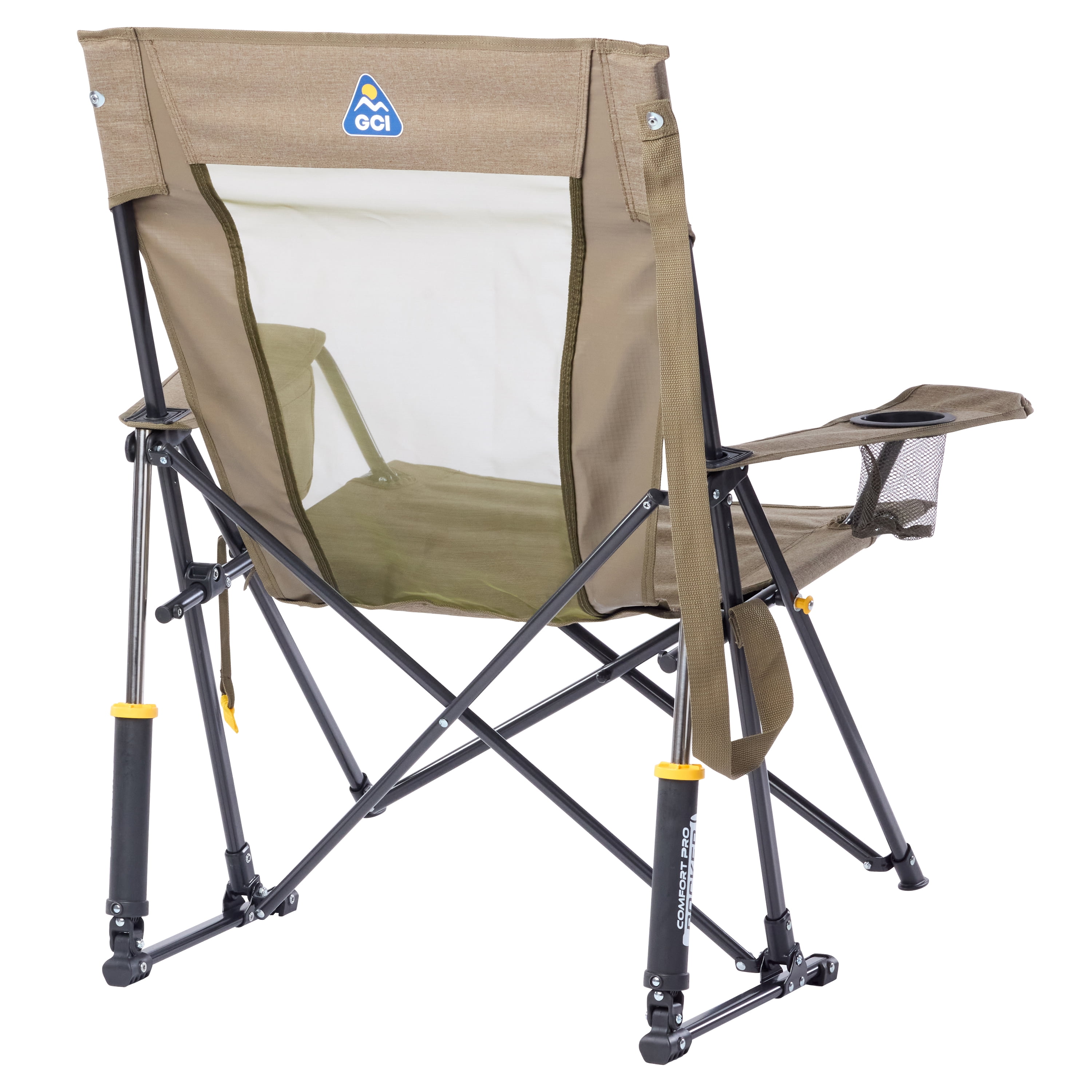 GCI Outdoor Comfort Pro Rocker XL Oversized Rocking Camping Chair, Heathered Aged Fatigue