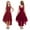 Burgundy, variant on iiniim Kids Girls Hi-Low Chiffon Flower Dress Sleeveless Lace Floral Wedding Birthday Party Dresses