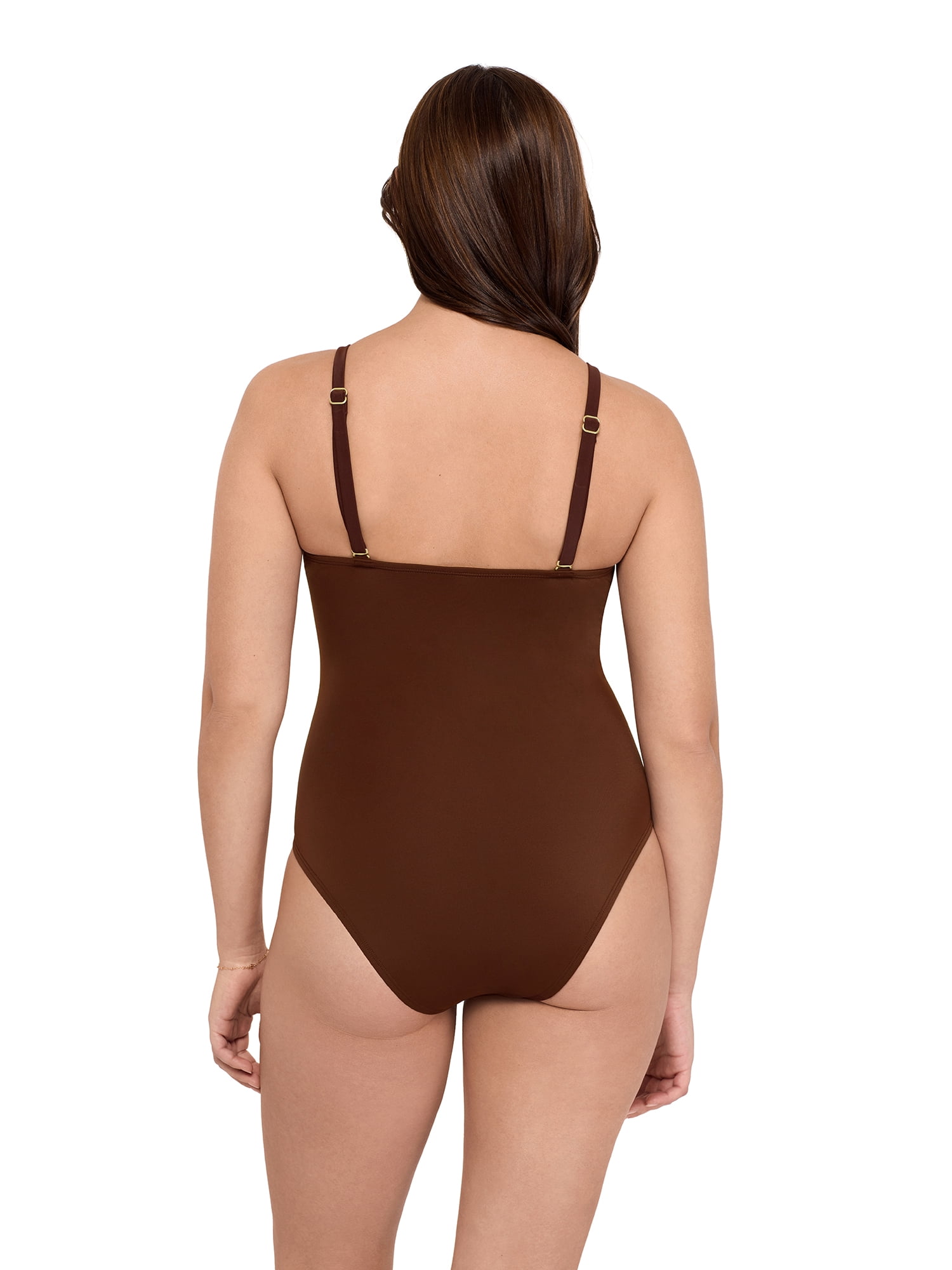 Sofia by Sofia Vergara Women's and Women's Plus Plunge One-Piece Swimsuit, Sizes XS-2X