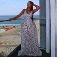 thumbnail image 2 of Women's Dot Print Halter Sleeveless Waistband Hips Wrapped A-Line Long Dress, 2 of 22