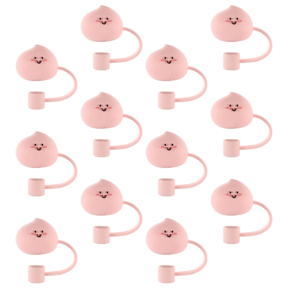 HAMPPLIES 12Pcs Straw Tip Covers Silicone Practical Sealing for Outdoor Activities