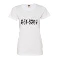 thumbnail image 1 of Womens 8675309 Funny Retro 80's Deluxe Soft T-Shirt, 1 of 1