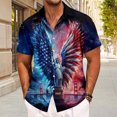 thumbnail image 6 of Ankishi Patriotic Button Down Shirts for Men Eagle Print Hawaiian American Flag Shirt Button Down Patriotic Tops for Daily, 6 of 9