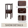 thumbnail image 4 of Farmhouse Acacia Wood Nightstand For Small Spaces, Narrow Side Table With Drawer And Open Shelf, No Assembly Required, 4 of 5