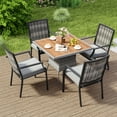 thumbnail image 2 of Costway Patio Wicker Chairs Set of 4 Stackable Rattan Armchairs with Removable Cushions, 2 of 8