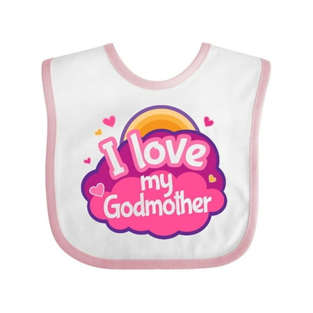 Godchild Gift - I Love My Godmother Gift For Godchild Baby Bib