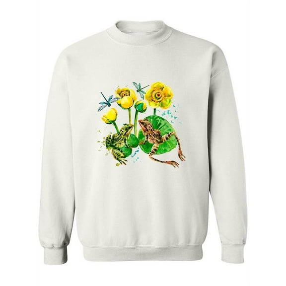 Frogs In A Pond Sweatshirt Women -Image by Shutterstock, Female Large