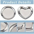 thumbnail image 6 of 2Pcs 2 Styles 430 Stainless Steel Jewelry Plates Heart & Flat Round Stainless Steel Color 85~100.5x92~100.5x8~9mm 1pc/style, 6 of 6