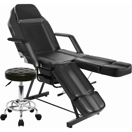 Tattoo Chair with Split Legs,Lash Tech Bed for Client Eyelash Extensions,Facial Chairs for Esthetician Bed, Adjustable Beauty Salon Spa Equipment