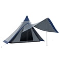 thumbnail image 2 of Outsunny Easy Set-Up Camping Tent with Porch, Floor and Carry Bag, for 2-3 Person Backpacking Camping Hiking, Blue, 2 of 9