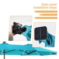 thumbnail image 6 of ACEGOSES 13x7.2Ft Large LED Double-Sided Rectangular Outdoor Patio Market Umbrella with Crank, Solar Panel, Lake Blue, 6 of 7