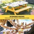 thumbnail image 6 of Merry Christmas Table Cloths for 4 Foot Rectangle Tables, Winter Xmas Snowflakes Blue Yellow Patio Waterproof Elastic Fitted Tablecloths, Washable Rectangular Table Cover for Camping, 6 of 8