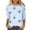 Sky Blue Plus Size Blouse for Women_w, variant on CYMMPU Spring Tops Crew Neck 3/4 Sleeve Tunic Tops Summer Trendy Shirts Blouses for Women Dressy Casual Loose Fit Floral Printed Lightweight Basic Tees S