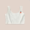 thumbnail image 4 of WMTBSRSW Soft Cotton Training Bras for Teens Girls Seamless Light Bralette Cute Grahpic U Neck Sports Crop Tank Tops for Age 7-12 Years 3 Pack, 4 of 4