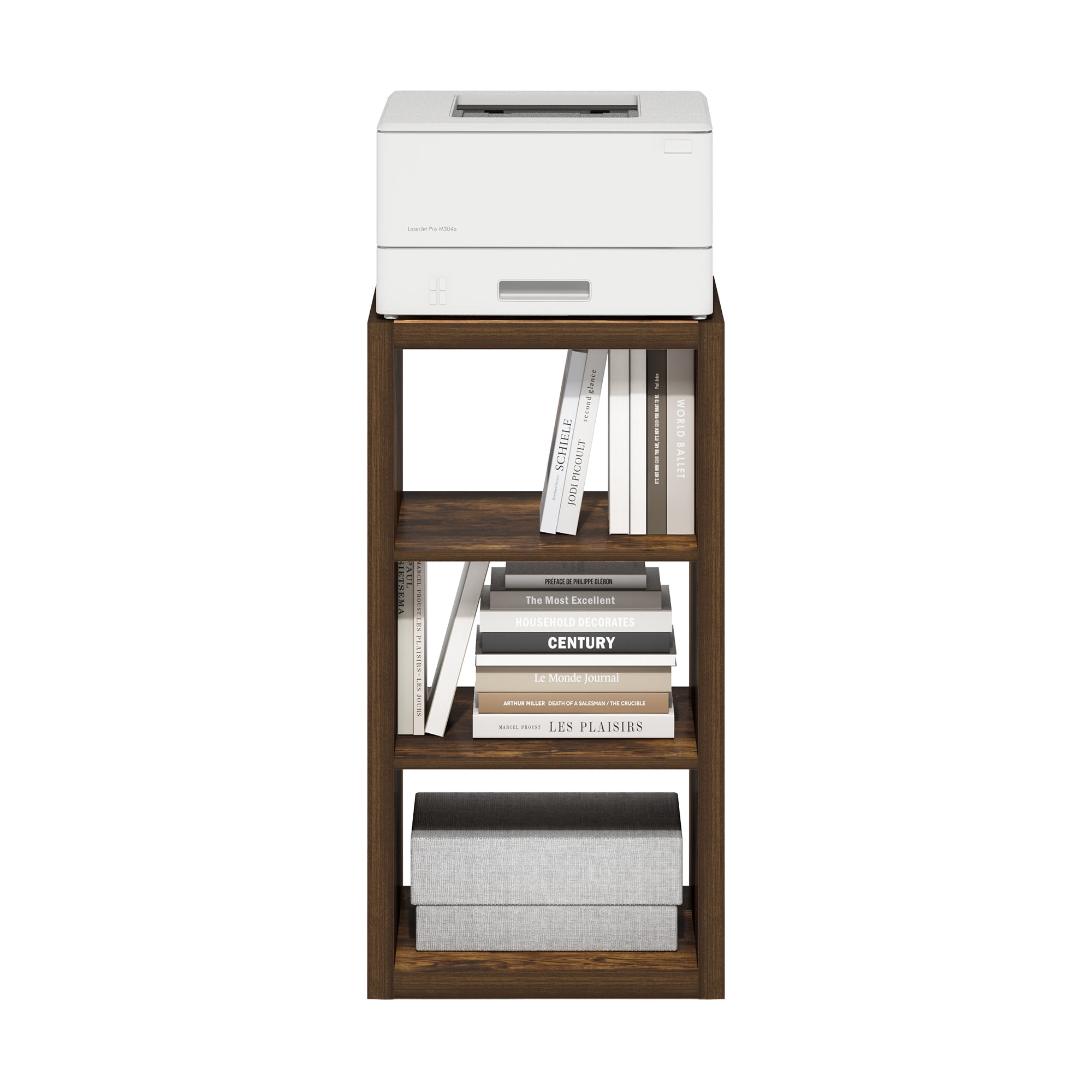 Furinno CUBICLE Book Shelf, 3-Cube Thick Frame Bookshelf, Horizontally & Vertically Reversible Bookcase with Open Back, 14.6 x 15.9 x 44, for Living Room, Bedroom, Home Office, Amber PINE