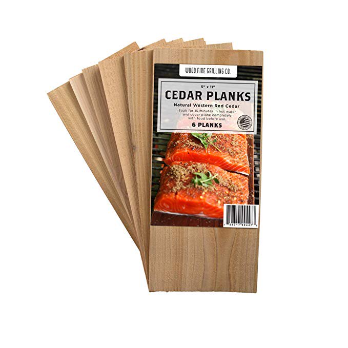 Wood Fire Grilling Co. 6 Pack Cedar Grilling Planks for Salmon & More