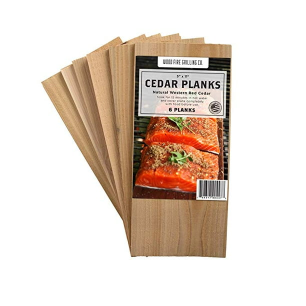 Wood Fire Grilling Co. 6 Pack Cedar Grilling Planks for Salmon & More