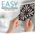thumbnail image 2 of Mi Alma Black Gray Floral Peel & Stick Tiles - Vinyl Backsplash 8x8, 2 of 11