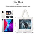 thumbnail image 3 of Yiaed Moon Wolf Warrior Print Fluffy Shoulder Bag Plush Bags Women Ladies Tote Bag Fluffy White Furry Purse Handbag for Autumn and Winter, 3 of 7