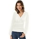 thumbnail image 5 of Camiseta Grace Karin de manga larga con cuello en V para mujer, talla XL, color blanco, 5 of 7