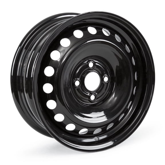 Texuanhu 15x6 inch Rim for Chevrolet Spark 2011-2021 4x100mm 5-Lugs Black Steel Wheel