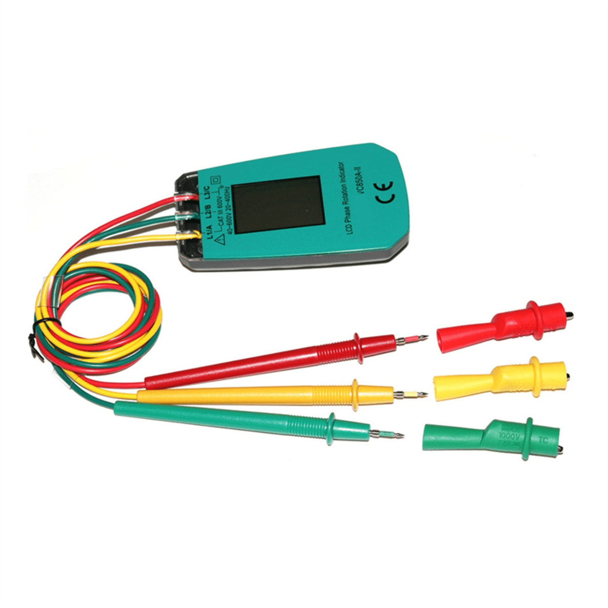 3 Phase Tester Digital Phase Indicator Detector LED Phase Sequence Meter Voltage Tester 40V-600V AC,1 x 3 Phase Tester,green