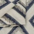 thumbnail image 2 of Fabric Mart Direct Natural Beige Cotton Linen Fabric By The Yard, 54 inches or 137 cm width, 14 Continuous Yards Beige Cotton Fabric, Blue Diamonds Embroidered, Upholstery Drapery Curtain Wholesale, 2 of 8