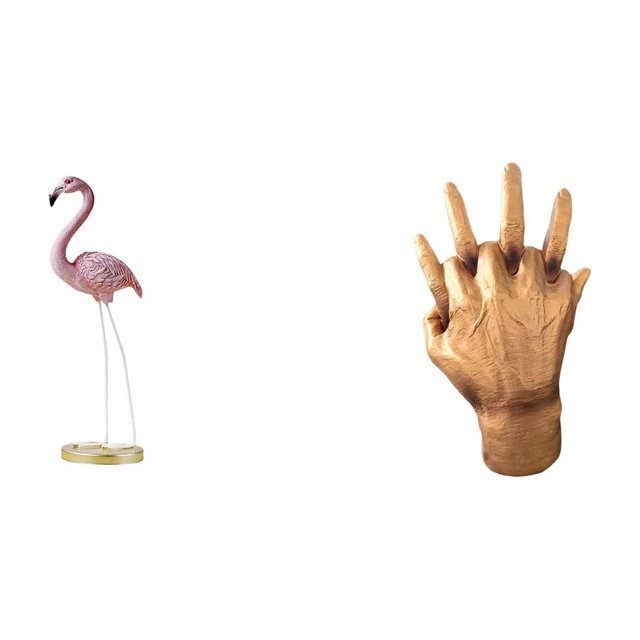Estatua de flamenco de resina, escultura de mano, figura de pájaro, arte ornamental para jardín o patio, decoración para exteriores, amantes entrelaza