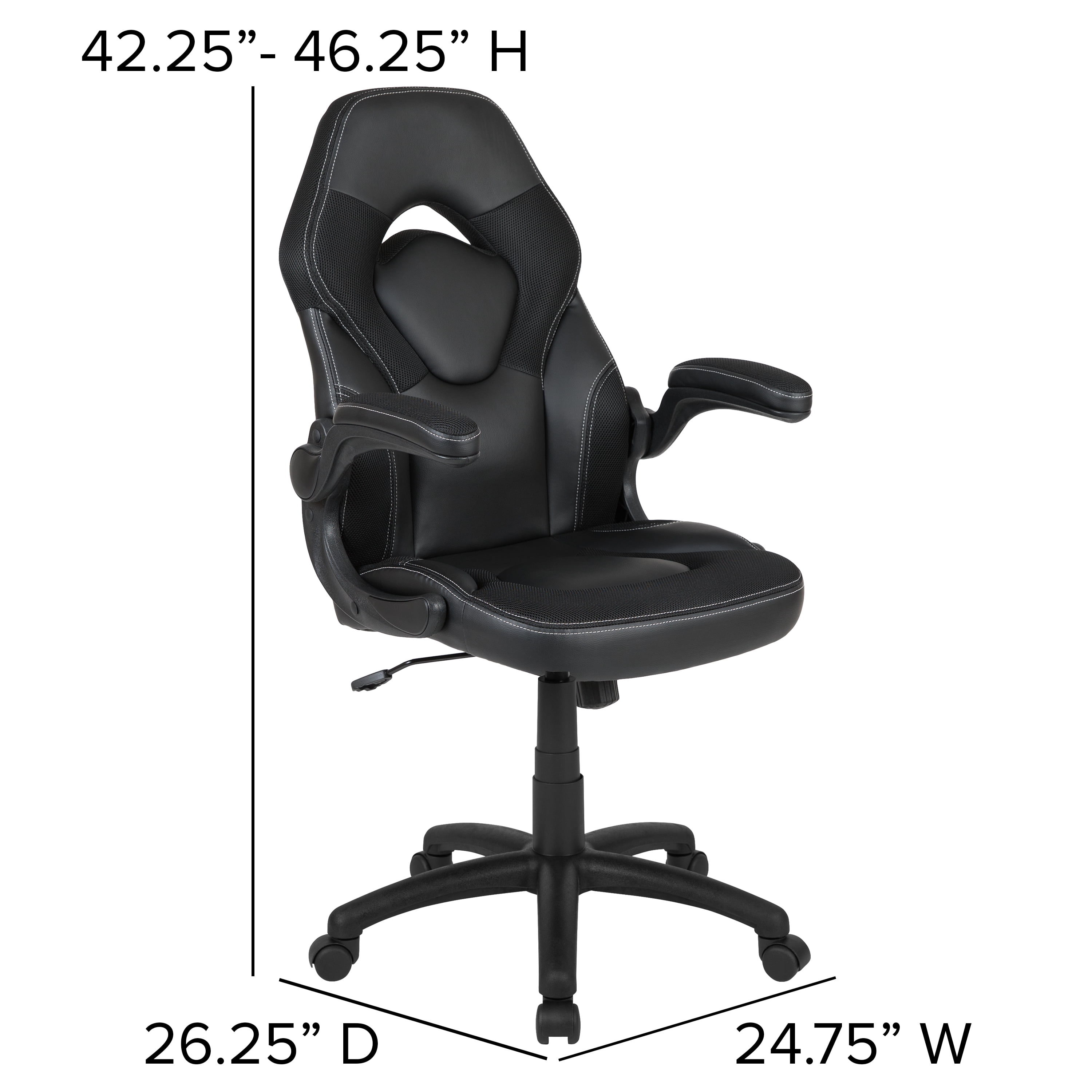 Flash Furniture Black Gaming Desk and Black Racing Chair Set with Cup Holder, Headphone Hook, and Monitor/Smartphone Stand