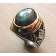 thumbnail image 6 of Labradorite Mans Ring, Natural Blue Fire Labradorite, Unisex Ring, Silver Jewelry, 925 Silver Ring, Birthday Gift, Heavy Men Ring, Arabic Design, Ottoman Style Ring, Christmas, Turkey Mens Signet Ring, 6 of 6