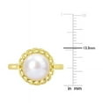 thumbnail image 3 of Bague Perle d'Eau Douce Blanche 9mm en Argent Sterling Plaqué Jaune, 3 of 5