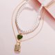 thumbnail image 4 of Collar Brillar con colgante de tres piezas aceite gota de amor perlas mariposa, 4 of 5